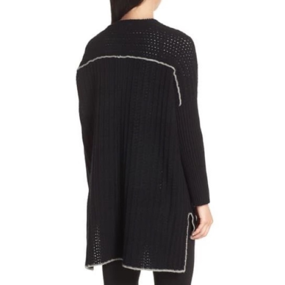 UGG Riley Long Cardigan Sweater Size M/L Black/Grey - Picture 14 of 16